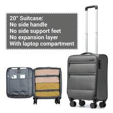 Lightweight Soft Case Luggage 20"/24"/28" & 3-Piece Set – Expandable Suitcase With Spinner Wheels, TSA Lock, Cabin Size Carry-On & Check-In Travel Bag For Business Trips, Holidays & Weekend Getaways – Unisex