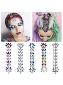 INS Music Festival Rhinestone Makeup Hair Jewels - Brow Gems, Forehead Crystals, European And American Hair Accessories, Suitable For Parties, Gatherings, Makeup And Costume Balls