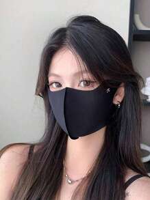 The 1PC Women's Fashionable Solid-Color Sun Protection, Lightweight And Cool Mask And Face Shield Set Is Suitable For Outdoor Travel, Vacation And Outdoor Matching. It Is Also Suitable For Hiking And Exercise