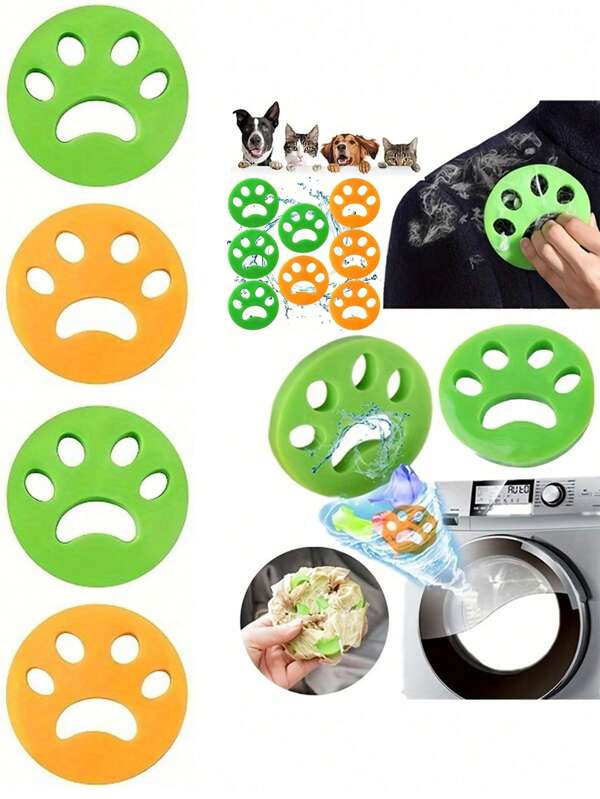 Ramasse-poils d'animaux et d'écheveaux réutilisable pour la lessive, capteur de cheveux non électrique pour les machines à laver, matériau durable avec plusieurs accessoires pour le nettoyage de la maison