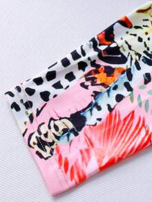 Plus Size Women Random Print Zipper Collar Bodycon Dress, Long Sleeve, Autumn