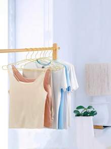 10pcs Sturdy Metal Hangers With Wide Arc Design And Non-Slip Grooves - Extra Wide & Thick, Suitable For Suits, Closets, Delicate Clothing - Space-Saving Wardrobe, Suitable For Dry Cleaners - Professional Grade Closet Storage Supplies
