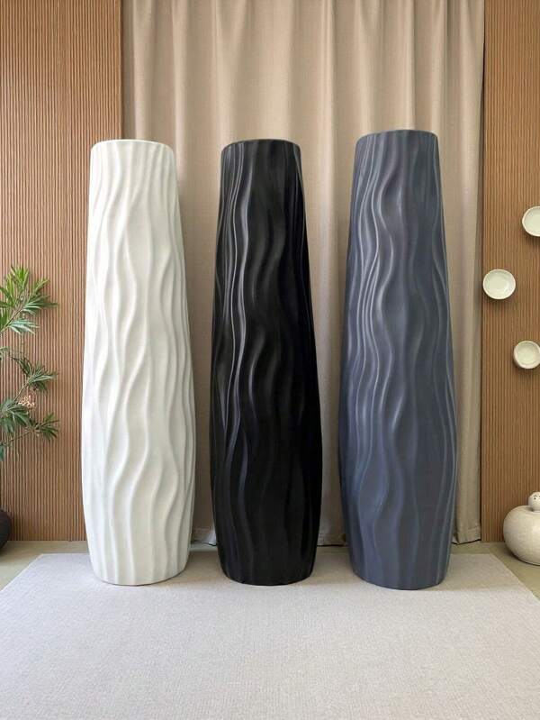 Imitation Ceramic White Plastic Vase Small Flower Pot, Suitable For Housewarming Or Wedding Event Elegant Nordic Vase Durable Large Simple Flower Arrangement Container Flower Decoration Plastic Vase Wedding Garden Decoration White Vase Black Vase Pink Vase Large Vase