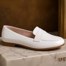 My ToT Sapatilha Mocassim Feminino Menina Confortável Estiloso Envernizado com Brilho - Branco - Visão 4