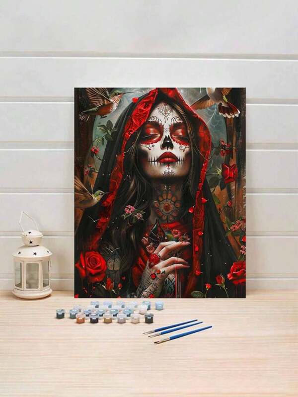 Ghost Bride Artistic Personalized DIY Digital Oil Painting Set, Includes 1 Set Of Adult Craft, Frameless Oil Painting Set, Suitable For Bedroom Decor And Art Wall Decor, Simple And Fun Painting Method, No Painting Foundation Required, Fulfill Your Painter's Dream, Immerse Yourself In The World Of Color, Each Stroke Is Self-Expression, Adding Romance To Life, Best Gift For Family And Friends, Holiday Gift, 40*50CM