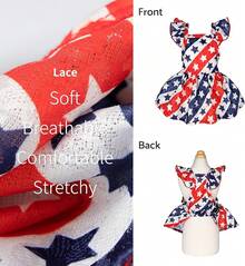 Fitwarm Dog Sunflower Dress, Dog Clothes Small Dogs Girl, Pet Apparel, White, Yellow, Red, Large - Patriotic - View 8