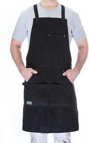 - Delantal de chef profesional para la cocina, la barbacoa y la parrilla - Negro - Ver 2