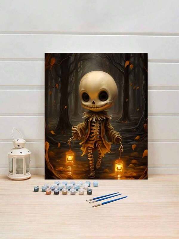 Skull Art Personalized DIY Digital Oil Painting Kit, Includes Artwork For Home Decoration And Wall Art, Simple And Fun Painting Method For Beginner, Fulfilling Your Artist Dream, Immersing In The Colorful World, Each Stroke Is Self-Expression, Best Gift For Family And Friends, Holiday Gift, 40*50CM