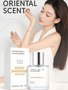 木质檀香香水，含檀香、琥珀和麝香香调 - 清澈的多层香氛，持久留香，30ml 男女淡香水，适合日常和晚间使用