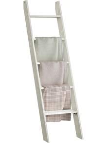 toallero de 5 capas, toallero y manta, organizador de escaleras, almacenamiento y decoración, herramientas blancas rústicas y mejoras para el hogar - Blanco Rústico - Ver 1