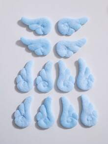 12个白色毛绒天使翅膀DIY发饰，适用于装饰衣服、包包、鞋子、拖鞋、手套、手机壳等，包括发夹、爪夹、发卡、发夹、发卡、学生用品、粉色发夹、冬季可爱配饰、少女风配饰、情人节配饰、头部配饰、发卡 - 白色 - 查看 4