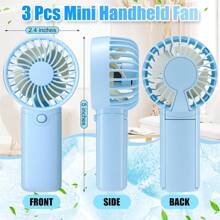 1 pieza Mini Ventilador de mano a batería, ventilador personal portátil de 1.5V AAA para verano, viajes, playa, interior y exterior, regalo (rosa, azul, verde, blanco), baterías no incluidas