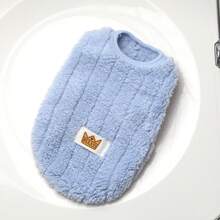 秋冬宠物毛绒背心，小型犬和猫咪服装，狗衣服和猫咪保暖背心 - 紅色 - 查看 4