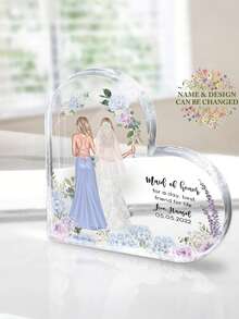 Personalisierte Hochzeitsgeschenke, Hochzeitskalender Acrylplaketten, Geschenke für Freundinnen und Schwestern zur Hochzeit, Brautjungfernplaketten, Hochzeitsandenken - Verschiedenfarbig - Übersicht 6