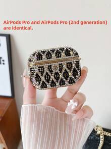 1pc Rhinestone Electroplated Protective Case Compatible With Apple Bluetooth Earphones 1/2/3, Elegant Sparkly Diamond Decoration - Multicolor - View 6