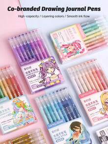 99-162 pièces Stylos-gel de grande capacité colorés de marque co-designés, 99-162 couleurs Stylos de marqueur colorés pour étudiants, Surligneurs, Stylos de peinture de graffiti empilables, 9 couleurs Ensemble de stylos colorés pour les étudiants, Fournitures de papeterie, Fournitures scolaires essentielles pour la rentrée - Multicolore - Voir 3