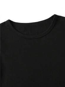 Kids Birthday Boy T-Shirt, Crew Neck, Big Truck Print, Cotton, Slight Stretch, Regular Fit, Spring/Summer Knit Fabric Top, 180g/M2, Party Wear For Children - 黑色 - 查看 3