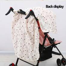 1pc Baby Stroller Sunshade, Made Of , Portable, Breathable, Adorable Cartoon Bear Print Pattern, Applicable For All Types Of Baby Strollers And Carrier Strollers, Breathable Mesh Design, Easy To Install, Perfect Gift For Moms And Babies
