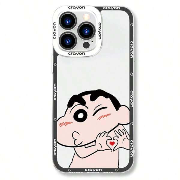 bandai 1pc Crayon Shin-Chan Cartoon Anti-Fall Anti-Dirty Phone Case Suitable Compatible With Apple 16/15/14/13/12/11 Pro Max /X/XS Max
