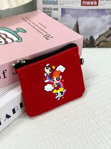 THE POWERPUFF GIRLS Multicolor Mini Coin Purse Card Holder Key Pouch Zipper Coin Wallet Cute Cartoon Policewoman Lipstick Storage Bag For Women Wallet Mini Wallet Purse Wallet Travel Wallet Back To School Supplies Stationery Pencil Pouch