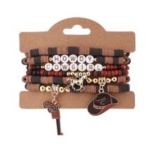 6pcs Set Western Cowgirl Themed Soft Clay Bracelets, Bohemian Style