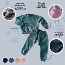 Winter Set Moss Sweatshirt Girl Boy Plush Children's Cold Clothes Baby Cotton Cold Weather Blouse Printed Cloak Christian God Is Love - 墨綠色 - 查看 5