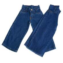Calça Jeans Menina Wide Leg Infantil Pantalona Premium - Lavagem escura - Visão 6
