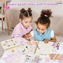 DIY女孩日记套装，适合8-14岁女孩，包含文具、笔记本和贴纸，是送给8-14岁女孩的理想生日礼物，也非常适合制作剪贴簿和手工艺品。 - 金色 - 查看 9