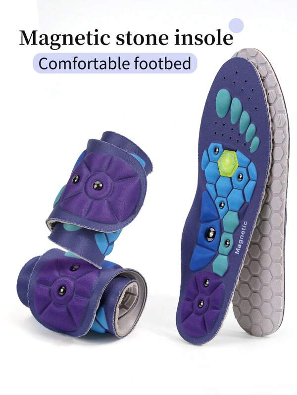 1 par de plantillas magnéticas de masaje nuevas, plantillas de masaje de pies personalizables, transpirables y absorbentes de sudor para hombres y mujeres
