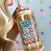 ELEWINS 12 ورقة من أغلفة الأكواب UV DTF لأكواب العزل 16 أونصة - أغلفة أكواب لتقدير المعلمين مقاومة للخدش والتحويلات الدائمة للزجاج والأكواب - تحويلات UV DTF سهلة الإزالة للأسطح الملساء