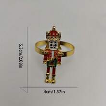 Inel de șervețel cu model de spărgător de nuci european importat, suport decorativ pentru șervețele electrolizat, model Soldier Guard, pentru hotel, aranjarea mesei în restaurant - Aur - Vizualizare 3