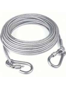 1pc 3 Meters/4.6m/9m/15m Stainless Steel Dog Leash, Anti-Bite Dog Traction Rope For Large/Medium/Small Dogs, Can Also Be Used As Outdoor Clothesline - Multicolor - View 16