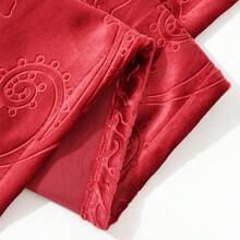 Cortinas de Terciopelo Opaca 100% Poliéster 140x260cm -Cortina Gruesa y Suave -Diseño Moderno -Ojales de Metal -(2PIEZAS) Disponible en 8 Colores-Ideal para Salón, Sala de Estar, Dormitorio y Oficina - Rojo - Ver 4