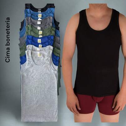 CIMA BONETERIA Camiseta Interior para caballero 100% Algodon 12 piezas diferentes tallas y colores camiseta larga de resaque para hombre