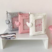 Agenda rilegata a fogli mobili in morbida pelle con brillantini a forma di cuore M5, quaderno colorato da studente, diario con doppio bottone per ragazza, forniture scolastiche, back to school