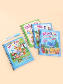 1 Pc Interesting Watercolor Book, Watercolor Painting Book With A Variety Of Cartoon Patterns, Fashion Coloring Book To Enhance Imagination And Cultivate Students' Interest In Handmade DIY Graffiti, Friend's Stationery Picture Book, 1 Random Colored Pen, School Supplies For Little Artists - A Must-Have For The Back-To-School Season,Back To School