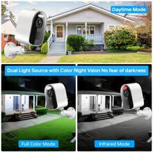 1PC Solar-Powered Outdoor Wireless Security Camera, 5G WiFi, 2K High-Definition Intelligent Surveillance Camera, Night Vision Function, Spotlight And Alarm, Two-Way Audio, Home Security Camera, 210-Day Battery Life, Waterproof And Dustproof, Remote Monitoring Camera, Smart Home Security Camera, Supports Cloud Storage And TF Card (Needs To Be Purchased), Protecting Your Home