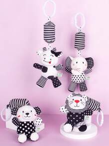 Baby Toy Cartoon Animal Plush Hanging Rattle Toy, Soft Plush Toy With Bell For Use In Crib, Car Seat & Stroller, Best Birthday Gift For Newborn 0-18 Months