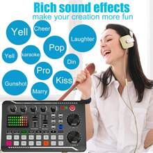 Podcast Equipment Bundle,Recording Studio Package With Voice Changer, Live Sound Card - Audio Interface For Laptop Computer Vlog Living Broadcast Live Streaming