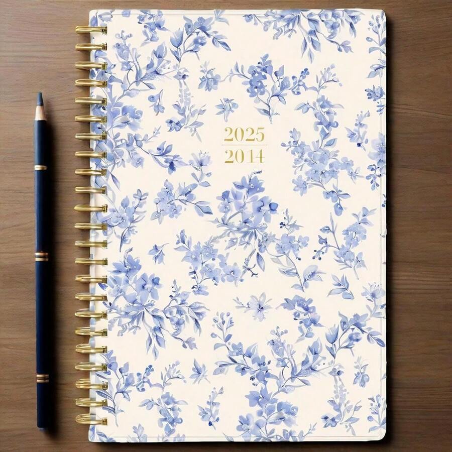The Everygirl Weekly/Monthly Wirebound Planner 5x8 Printed Floren Blue - 1 - View 1