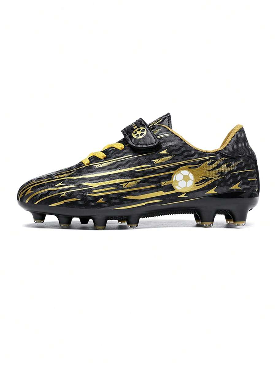 Kids Soccer Shoes For Boys And Girls, Student Turf TF AG Artificial Grass & Natural Grass Football Training Sneakers - Black - View 1