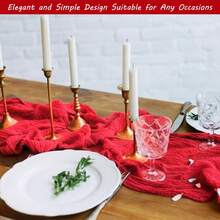 12 Pack Cheesecloth Table Runner 35x72 Inch Boho Gauze Table Runner Rustic Cheese Cloth Long Table Runner Romantic Table Runner For Wedding Bridal Shower Birthday Party Table Decor (Red) - Red - View 7