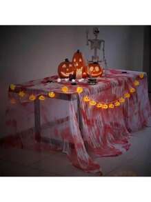 30*72IN Halloween Bloody Cheesecloth, Thin Gauze For Halloween Party Supplies, Bar, Haunted House, Escape Room, Horror Atmosphere Decor, Outdoor Patio, Home Wall Staircase Railing Decoration, Halloween Decor