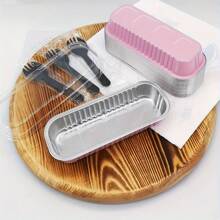 45pcs(15pcs Box + 15pcs Lid + 15pcs Spoon) Rectangular Aluminum Foil Mini Cake Pans With Lids - Stackable, Reusable Baking Trays For Halloween, Christmas, Thanksgiving, Birthdays, Weddings & Parties - Durable, Easy-Clean, Space-Saving Design, Party Food Containers, Modern Kitchenware, Easyclean Material