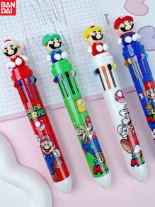 1pc/6pcs Bandai, And Stationery, And Doll Ballpoint Pen, Available In 10 Colors, Multifunctional Ballpoint Pen, Neutral Pen, Extendable 10 Color Pencil, Round Pen Body, Multi-Color Ink, Suitable For Office And School Writing Stationery, Back To School Season Gifts, Perfect Party Gifts&Birthday Surprise Gifts, Ideal For Christmas, Halloween, Thanksgiving Gifts.