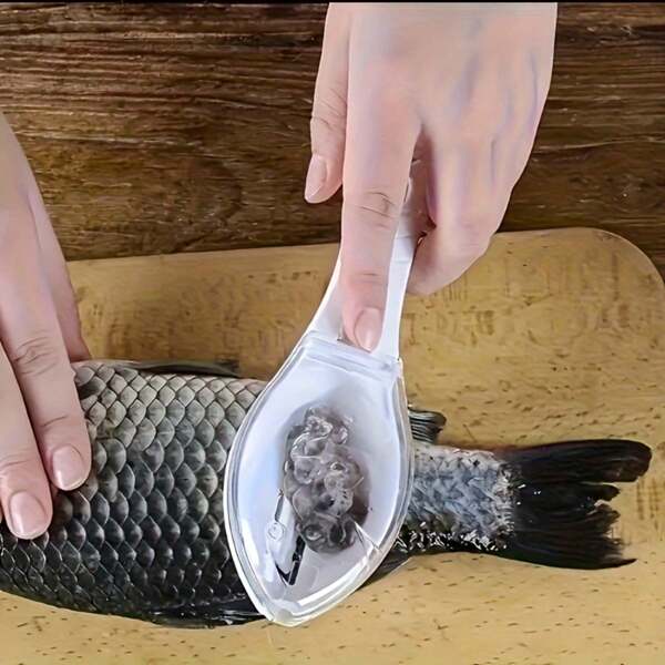 Easy-To-Clean Fish Scale Remover Tool - Durable Plastic Kitchen Utensil, Ergonomic Handle And Transparent Design, Effortless Descaling, Suitable For Home Cooking And Professional Chefs, Fish Scale Scraper, Convenient Grip, Sturdy Construction, Father's Day Gift