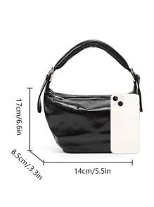Women's Fashion Trending Rock Style Handbag, Wrinkled Casual Dumpling Shoulder Bag, High-End Versatile Commuter Bag, Suitable For Going Out, Dates, Work/Office, And Daily Outings, Photo Shooting