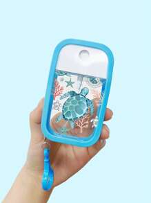 Spray Bottle, 1/2pcs Summer Moisturizing Water Cosmetic Bottle, Pink Flower Print, Ocean Turtle Print Pattern Perfume Spray Bottle, With Hook And Anti-Fall Silicone Protective Cover, Can Be Given To Family Or Friends For Birthday Gifts, Holiday Gifts, Suitable For Travel Portable 50ml