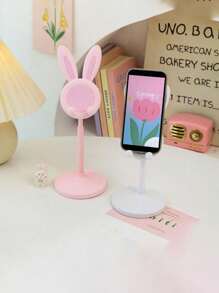 1pc Cute Adjustable Rabbit Shaped Phone Stand, Perfect Desk Decor & Student Companion For Slouchy Time