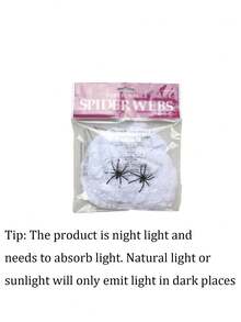 1 Set - Jaring Laba-laba Bercahaya dalam Gelap dengan Laba-laba Hitam, Jaring Laba-laba Elastis Fluorescent, Jaring Laba-laba yang Dapat Diregangkan, Cocok untuk Pesta Halloween Horor di Dalam dan Luar Ruangan, Dekorasi Rumah Berhantu() - MultiWarna - View 2